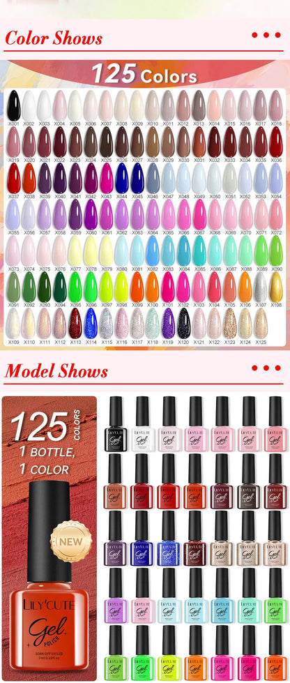 LILYCUTE 6PCS Gel Nail Polish Set Mixed Color Nail Gel Kits For DIY Nail Vernis Semi Permanent UV Lamp Gellak Nail Varnish Set