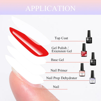 Acrylic No-acid Primer Nail Prep Dehydrator Nail Art Set With Gel Base And Top Coat Soak Off Gel Nail Polish Manicure Tool Kit