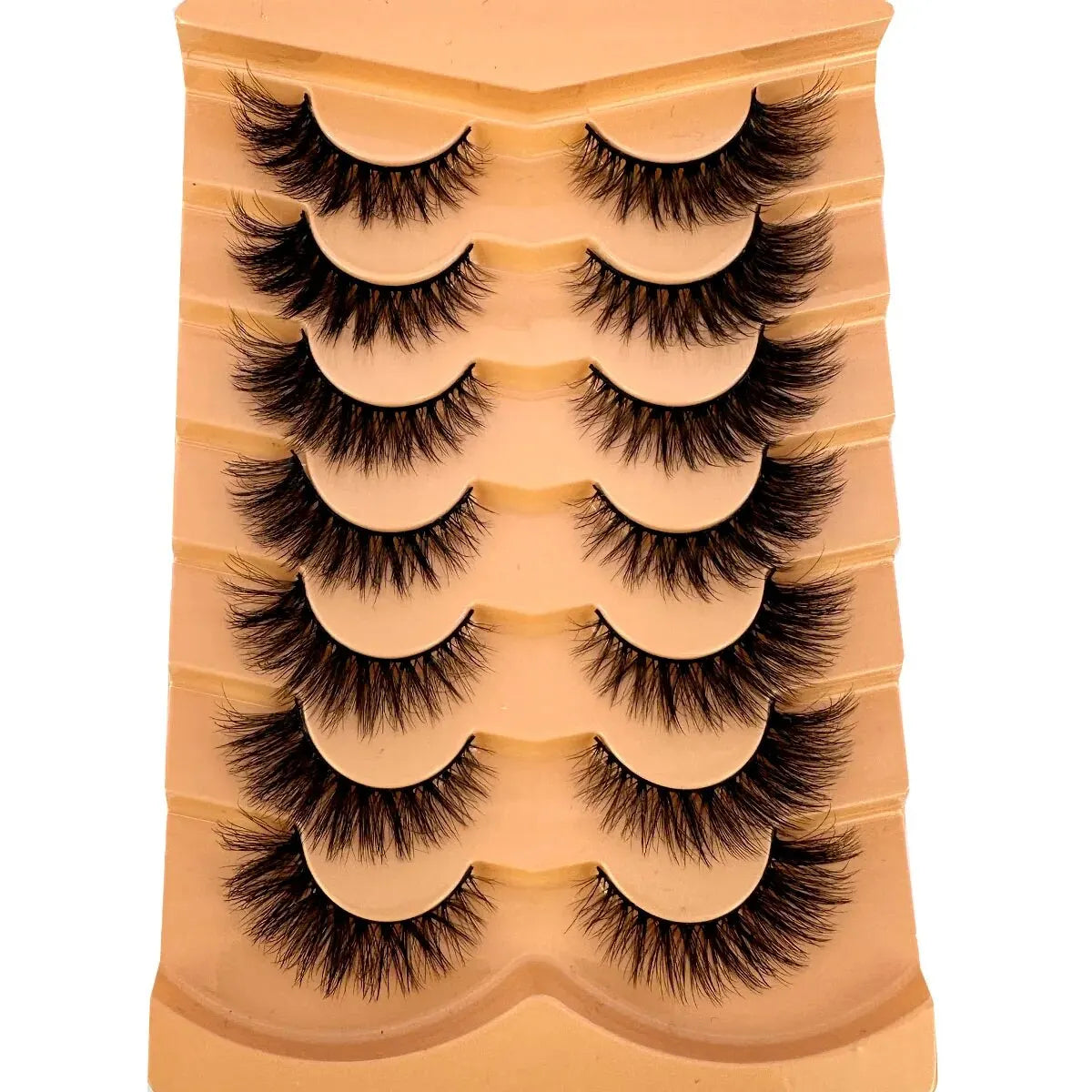 New 7 Pairs Lashes 3D Mink Fluffy Eyelashes Short Lasting Thick Wispy Natural Lashes Dramatic Volume Lashes Extension Thick Long