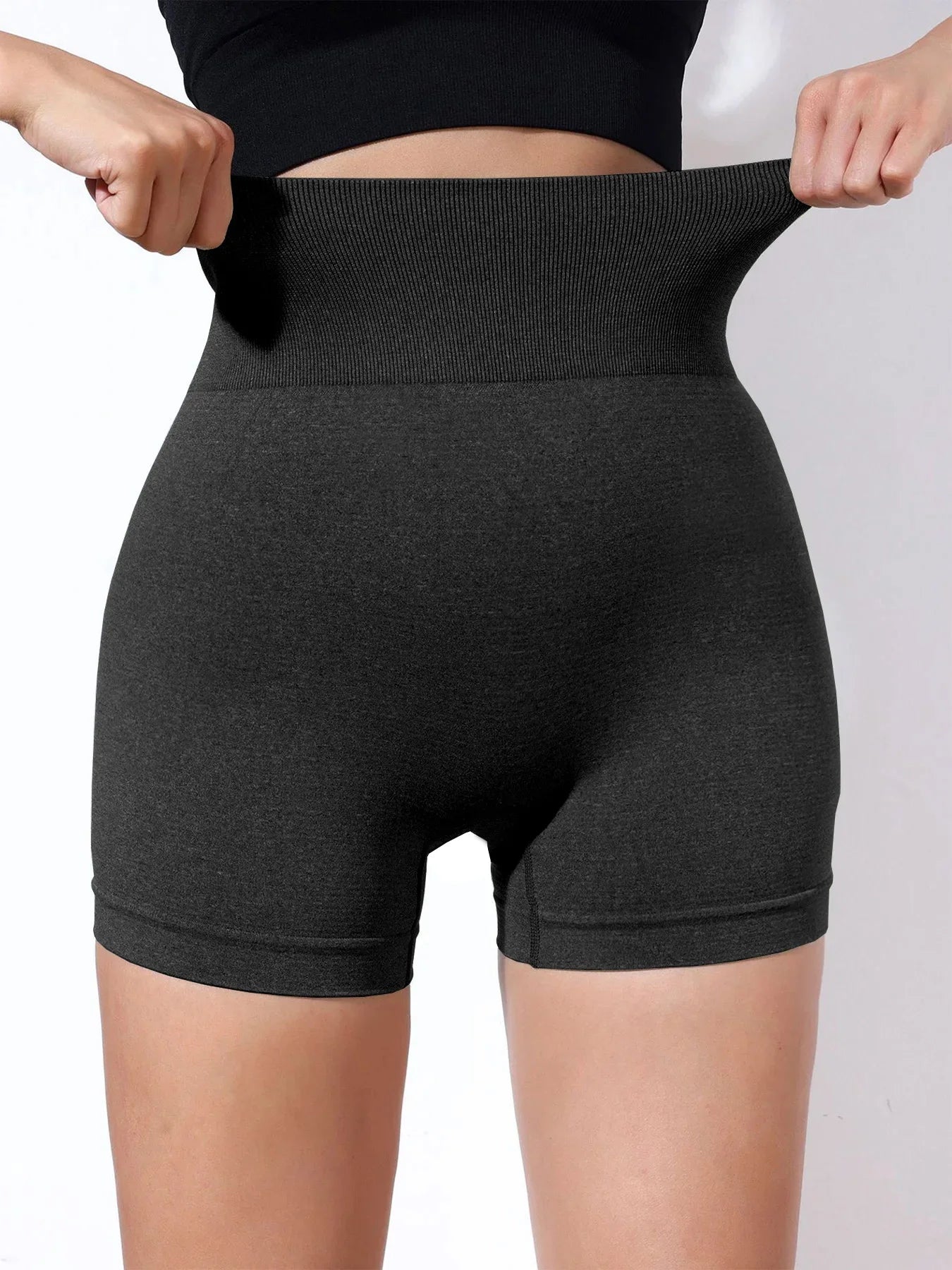 Solid Color High Waist Yoga Ultrashort Leggings Soft Women Gym Athletic Tight Sport Short Compression Comprehensive Training Jog