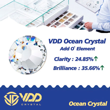 VDD SS3-SS50 Top High Quality Glass Rhinestones Super Bright Crystal Non Hot-fix Flatback Glue On 3D Stones For DIY Nail Art