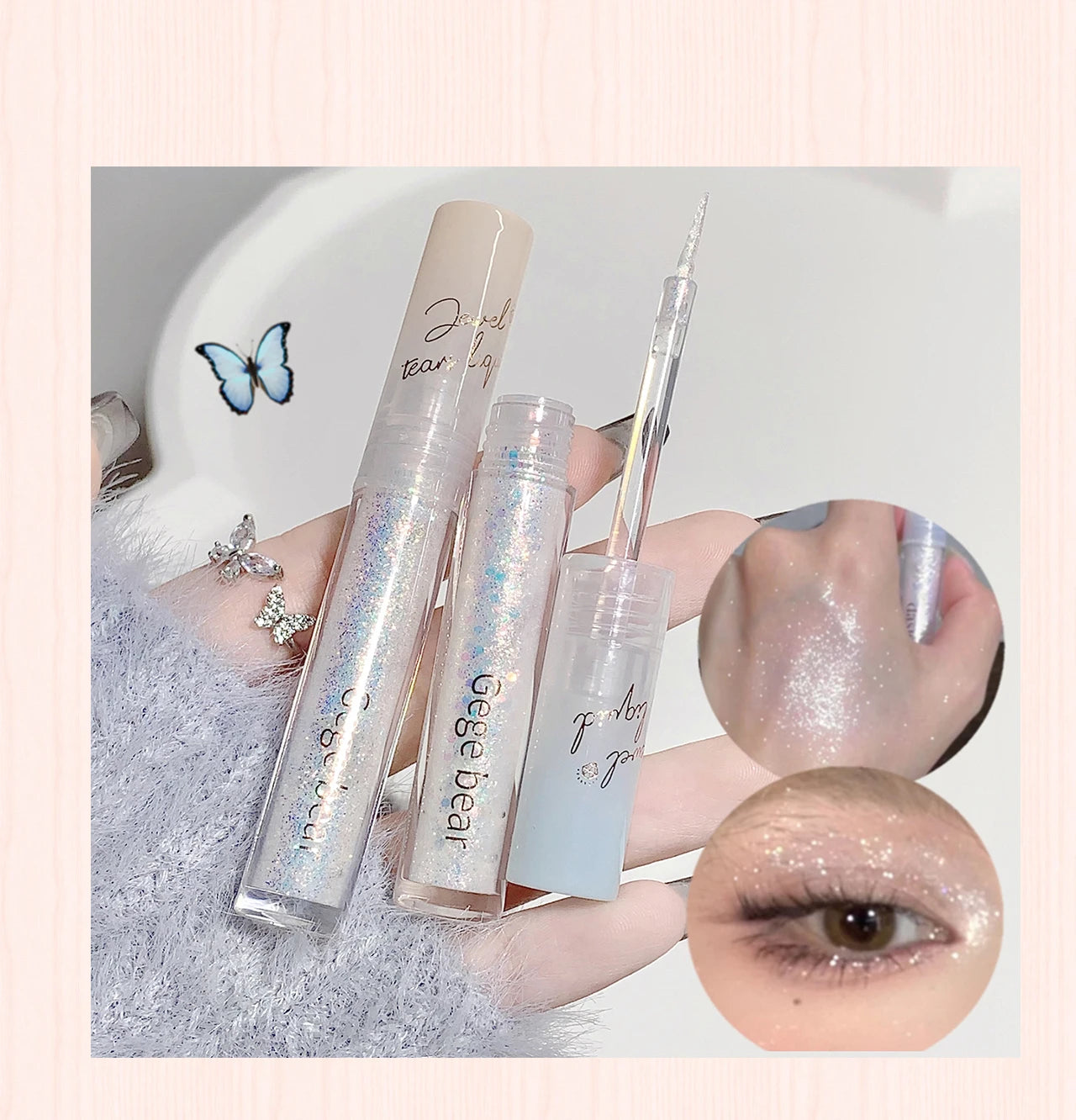 Gem Tear Liquid Eye Shadow Broken Diamond Sequins Eyeliner Pearlescent Fine Flash Silkworm Brightening Highlight Eyeshadow Stick