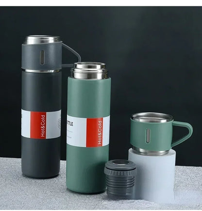 500ML Stainless Steel Vacuum Flask with Business Style Shimmering Design, Coffee Mug Thermos Bottle with Portable Carafe