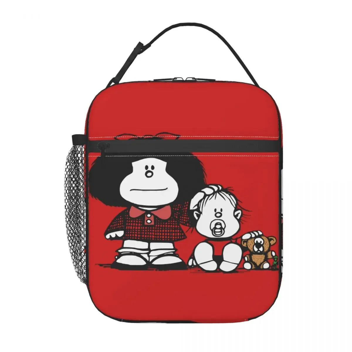 Kawaii Hermanos Mafalda Merch Insulated Lunch Bags For School Office Cute Comics Food Bag Portable Cooler Thermal Lunch Boxes