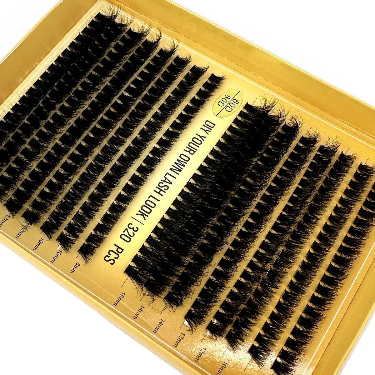 16Rows 320Bundles 5D Fluffy Lashes Cluster 60/80/100D Thick Eyelash Russia Curl Wispy Individual Lashes 8-16mm Eyelash Extension