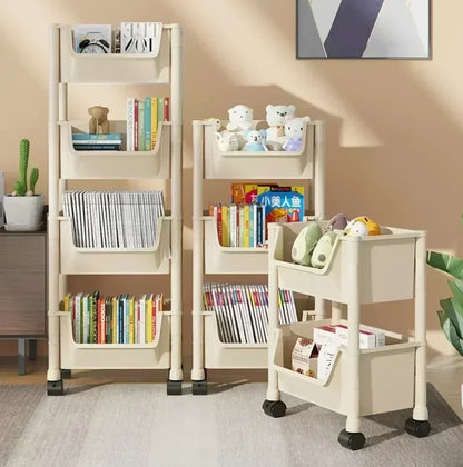 Trolley Bookshelf Kitchen Storage Rack Kitchen Corner Narrow Slit Storage Cabinet Bathroom Living Room Home Organizer Gifts