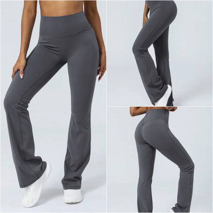 Women Yoga Pants 4 Way Stretch Tummy Control Workout Running Bell Bottom Leggings Long Bootleg Gym Flare Pants Women Sportswear