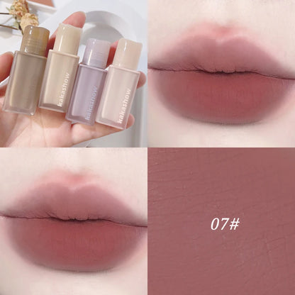 Chestnut Pink Lip Glaze Matte Liquid Lipstick Waterproof Long Lasting Velvet Nude Red Lip Mud Smooth Cheek Rouge Tint Cosmetics