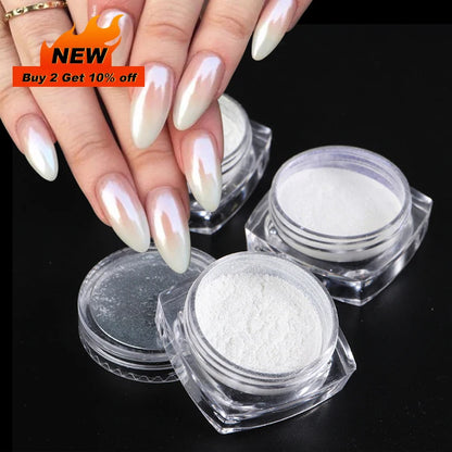 Metallic Chrome Powder Nails Glitter Gold Silver Mirror Rubbing Pigments Flakes Dust Shiny Magic Effect Nail Accessories LAC001