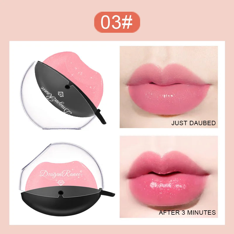 Lip-shaped Lipstick Makeup Temperature Color Changing Lazy Lipstick Velvet Matte Moisturizing Lip Gloss Waterproof Non-stick Cup