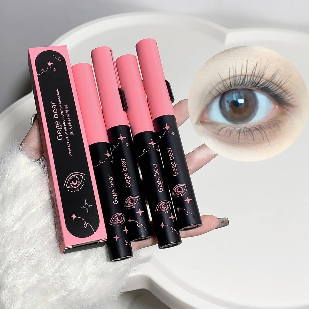 2 In 1 Ultra-fine Mascara Curl Thick Lengthening Mascara With Eyelash Comb Waterproof Non-smudge Curling Fine Brush Mascara