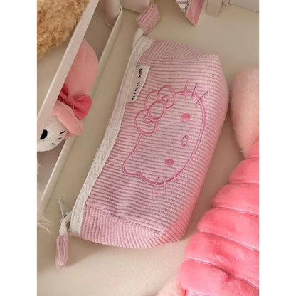 Sanrio Hello Kitty Pencil Case Cute Cartoon Bilayer High-capacity Good-looking Pencil Case Fashion School Supplies Kawaii Gifts