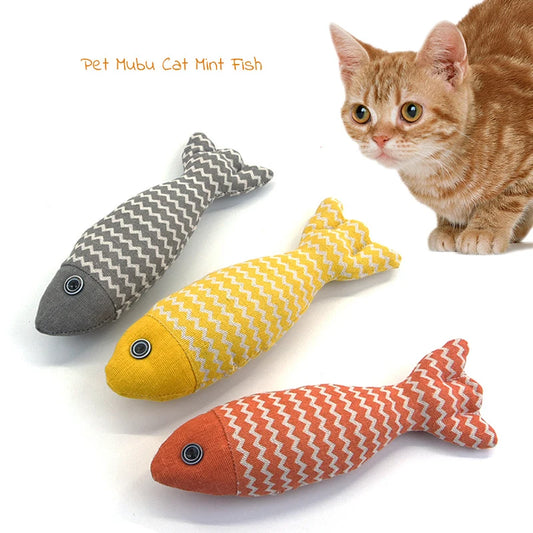 Cat Toys Cat Chew Simulation Fish Toys  Linen Fish Pillow Chew Training Toy  Puppet Pet Supplies Pet Toys