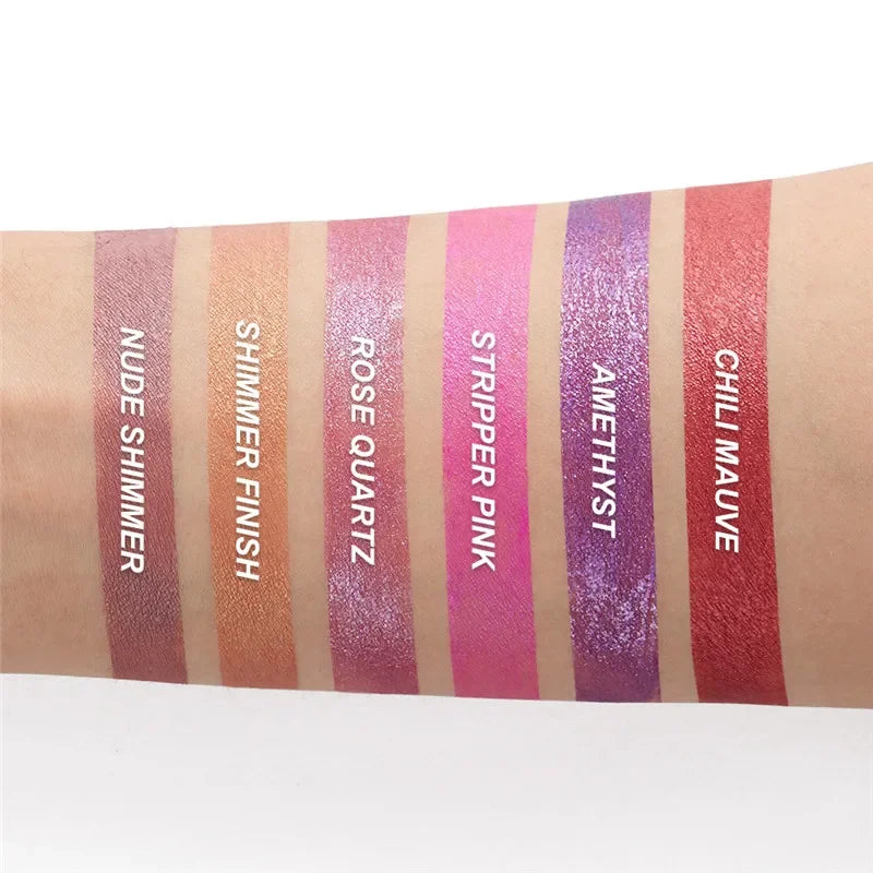 Metallic Glitter Liquid Lipstick Makeup Waterproof Metallic Lip Gloss Long-lasting Shimmer Metal Lip Glaze Tint Charming