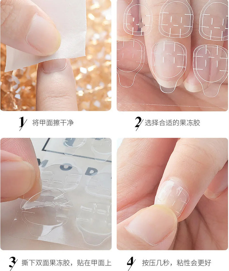 240Pcs Double Side Adhesive Tape Glue Sticker False Nail Glue for Fake Nails Tips Clear Jelly Gel Pad Press On Nails Manicure 23