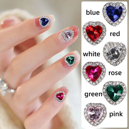 30Pcs Pink Nail Charms Alloy Rhinestones 3D Star Butterfly Heart Cross Gem Nails Crystal Diamond Nail Art Decoration Accessories