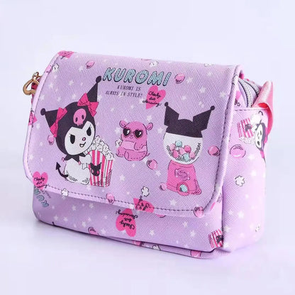 Kawaii Sanrio Hello Kitty Cartoon Anime Kuromi My Melody Messenger Bag Toy Cute Coin Purse Shoulder Bag Toy Girls Handbags