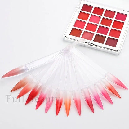 16Colors Red Series Nail Solid Pigment Gradient Design Nails Art Rubbing Dust Set Fine Chrome Powder Decoration Manicure LAJBF03