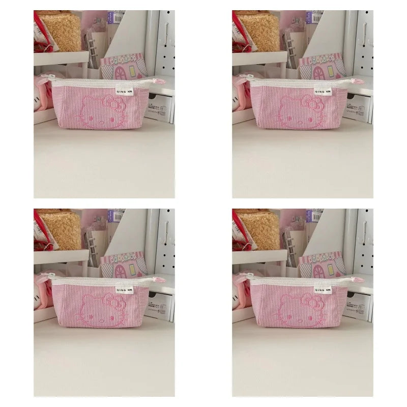 Sanrio Hello Kitty Pencil Case Cute Cartoon Bilayer High-capacity Good-looking Pencil Case Fashion School Supplies Kawaii Gifts