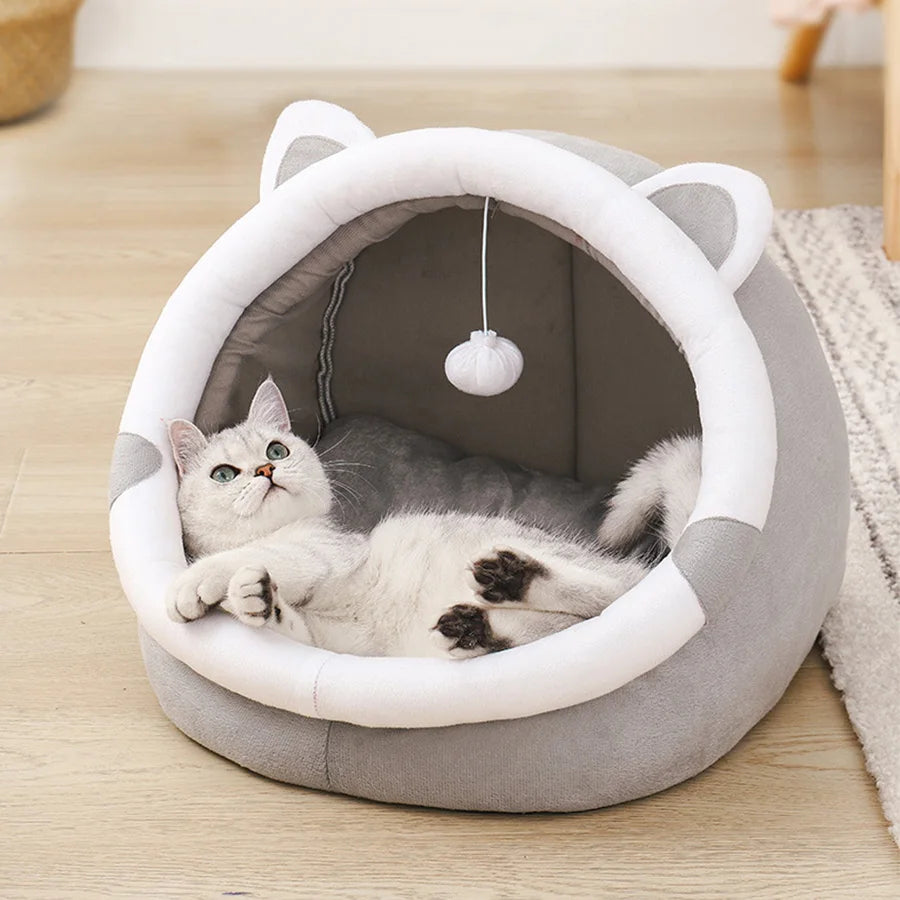 Cute Cat Bed Pet House Kitten Lounger Cushion Washable Puppy Basket Mat Soft Mat Bag Cave Cats Bed for Cats House Bed Supplies