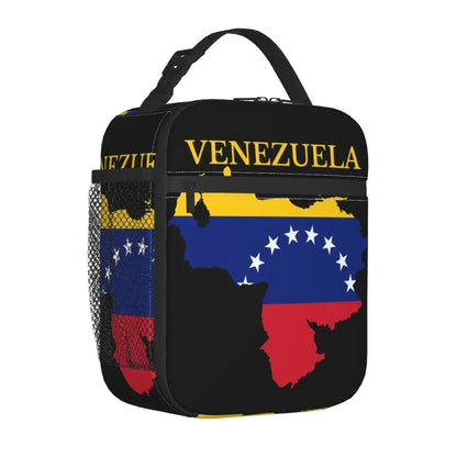 Venezuela Map Flag Country Thermal Insulated Lunch Bag Women Republic Of Venezuela Resuable Lunch Container for Outdoor Food Box