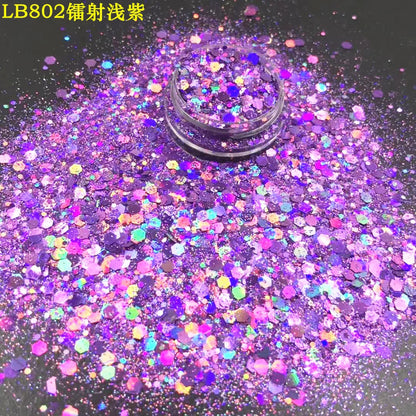 24 Colors Holographic Chunky Glitter 24 Colors Total Laser Nail Glitter Flakes Chunky Holographic Laser Nail Glitter