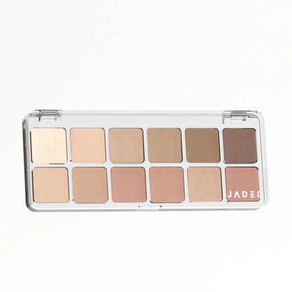 12-Color Low Saturation Eyeshadow Palette All Matte Tea Apricot Eye Makeup Palette Daily Earth Makeup Long Lasting Eye Shadows