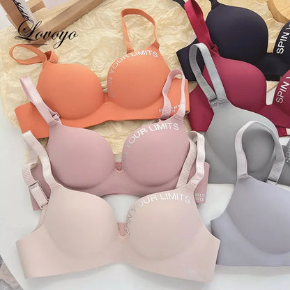 Fashion Women Seamless Bra Sexy Push Up Bralette Underwear Wireless Female Lingerie Letter Pattern Bras Three Quarters