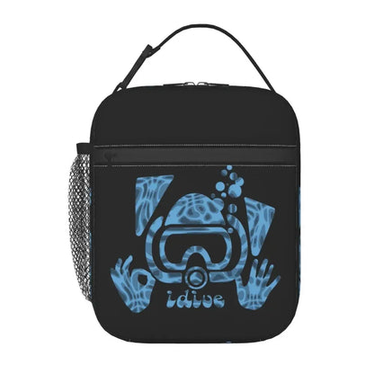 Scuba Diver Flag Resuable Lunch Box for Women Multifunction Dive Diving Thermal Cooler Food Insulated Lunch Bag Office Work