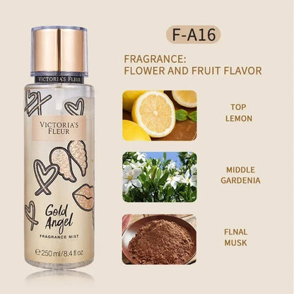 Body Spray Flower Fruit Lasting Natural Plant Love Spell Scent Velvet Petal Fragrance Crushed Flash Gold Deodorant 250ml