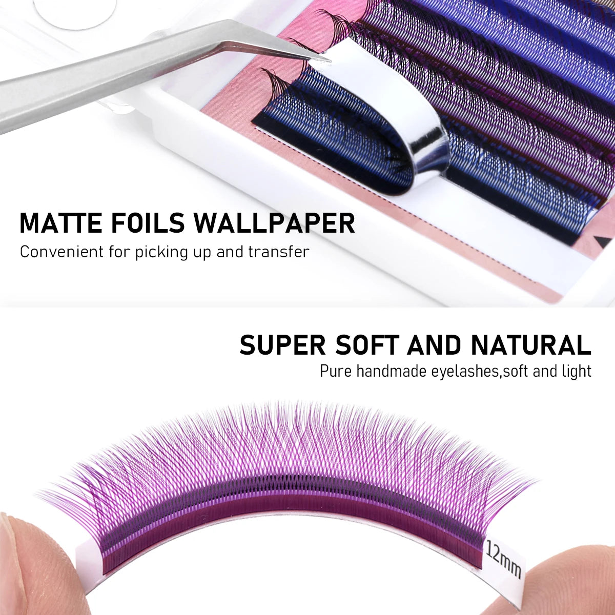 MASSCAKU 12Lines YY Shape New Colored Volume Lashes Mink Fluffy Y Design Eyelash Extensions Comfortable Individual Eyelashes