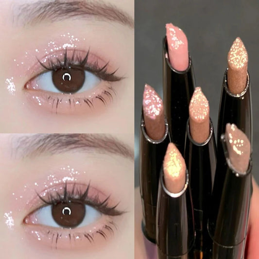 Glittering Eyeshadow Pen Face Makeup Highlighter Stick Long lasting Shiny Diamond Pink Silkworm Champagne Gold Eyeliner Gel Pen