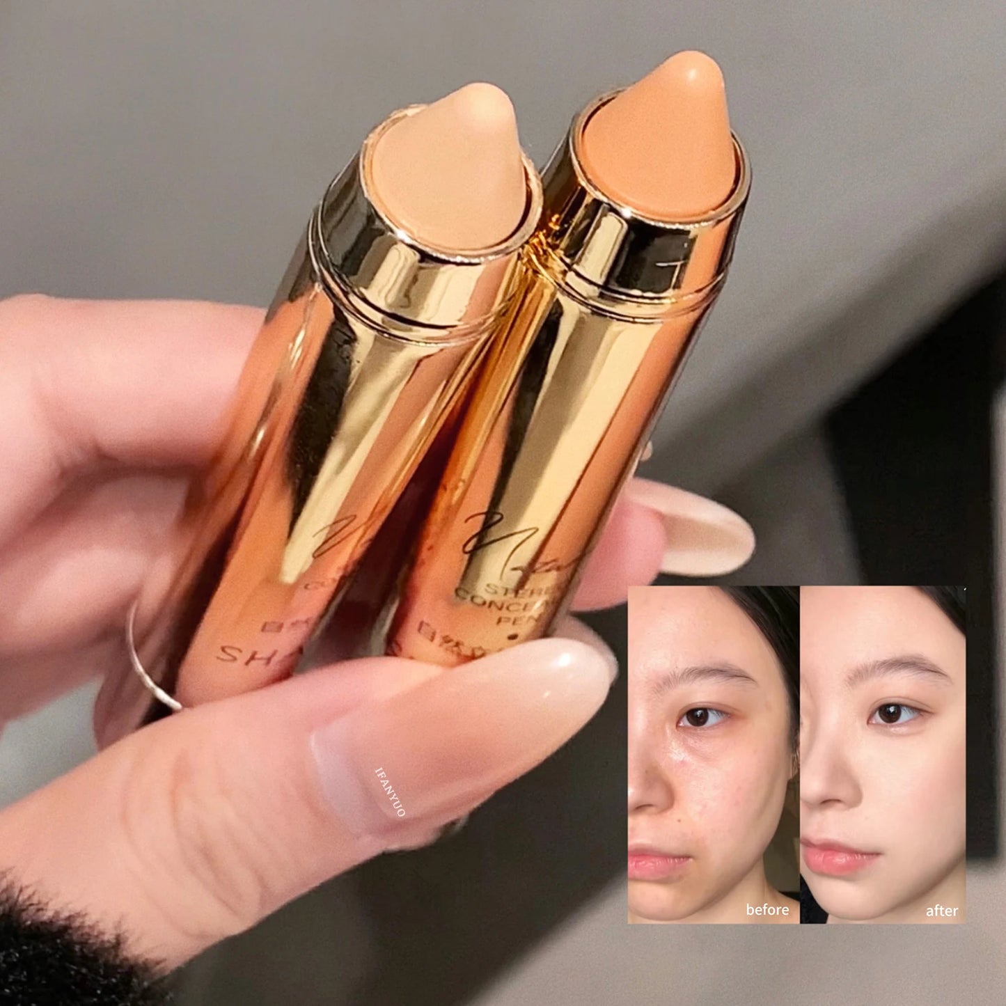 Face Concealer Pen Long Lasting Cover Dark Circles Corrector Contour Concealers Stick High Gloss Brighten Face Cosmetic Makeup