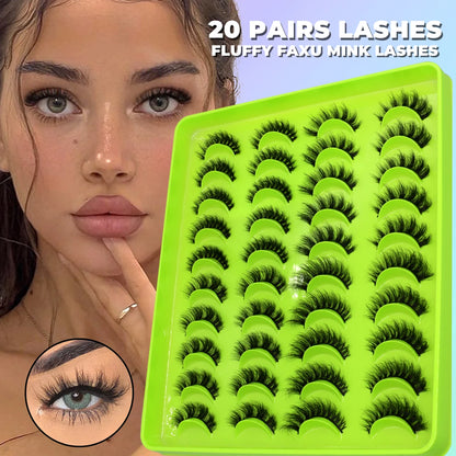 GROINNEYA lashes 3D Faux Mink Lashes Natural False Eyelashes Dramatic Fluffy Soft Volume Lashes Eyelash Extension Makeup