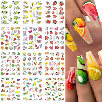 Palm Coconut Tree Summer Theme Nail Water Stickers Leaf Sea Sunset Tropical Style Water Transfer Decals Holiday Manicure Tattoos