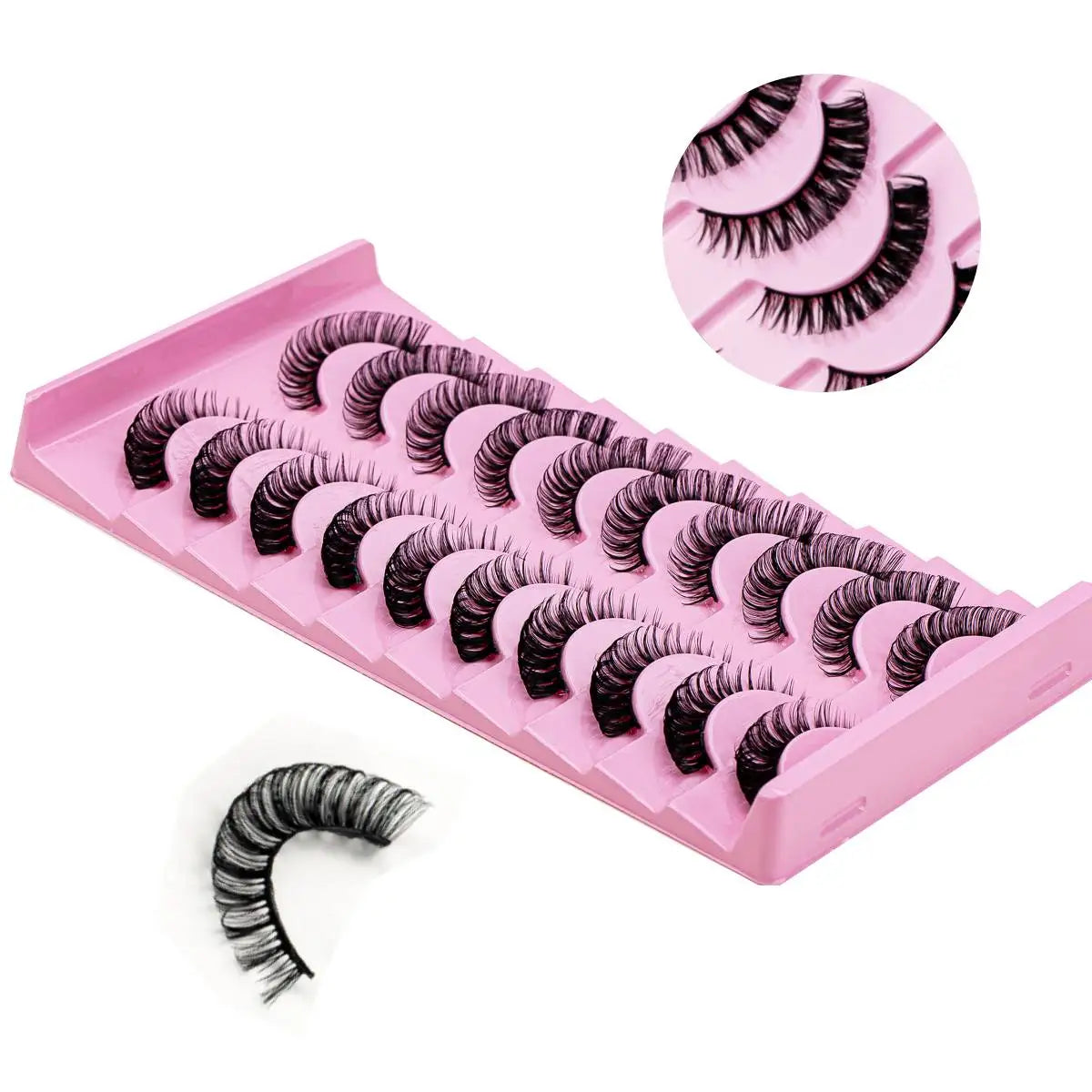 10Pairs Mink Lashes russian strip lash Dramatic False Eyelashes 3D  Cross Style Faux Cils Makeup Fake Eyelash Extension