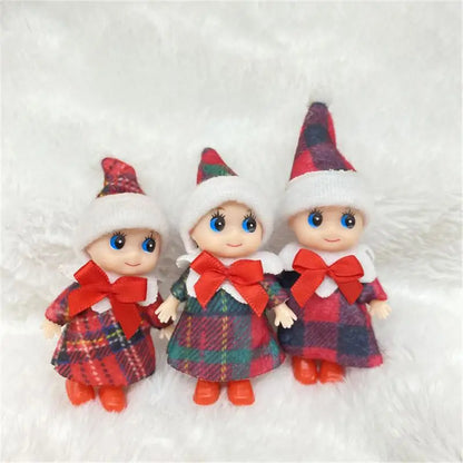 Christmas Baby Elf Dolls Kawaii Mini Babies Elf Dolls Set Plush Toys Accessories Festive Party Christmas Toys Gift for Kid Child