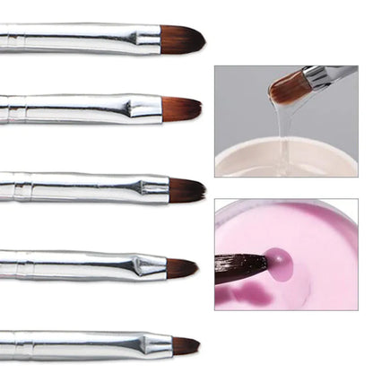 5Pcs Carving Nail Art Brush 3D Painting Drawing Dotting Design Pen Dual-ended Acrylic Gel UV Polish Professional Manicure Tools