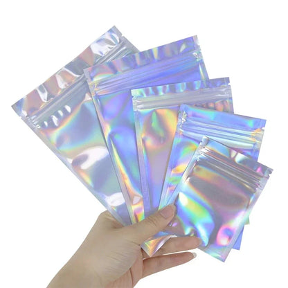 10/30/50PCS Laser Ziplock Bags For Necklace Phone Earphone Storage Bag Clear Plastic Jewelry Data Cable Packaging Bubble Mailers