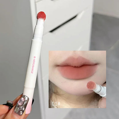 Fluffy Velvet Soft Lip Glaze Liquid Lipstick Cream Nude Matte Rose Red Pigment Waterproof Long Lasting Dye Cheek Lip Tint Paste