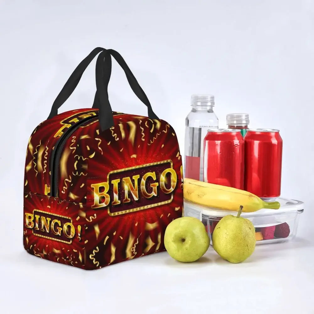 Hot Game Bingo Lunch Bag Leakproof Cooler Thermal Insulated Lunch Box For Women Kids School Beach Camping Travel Food Tote Bags