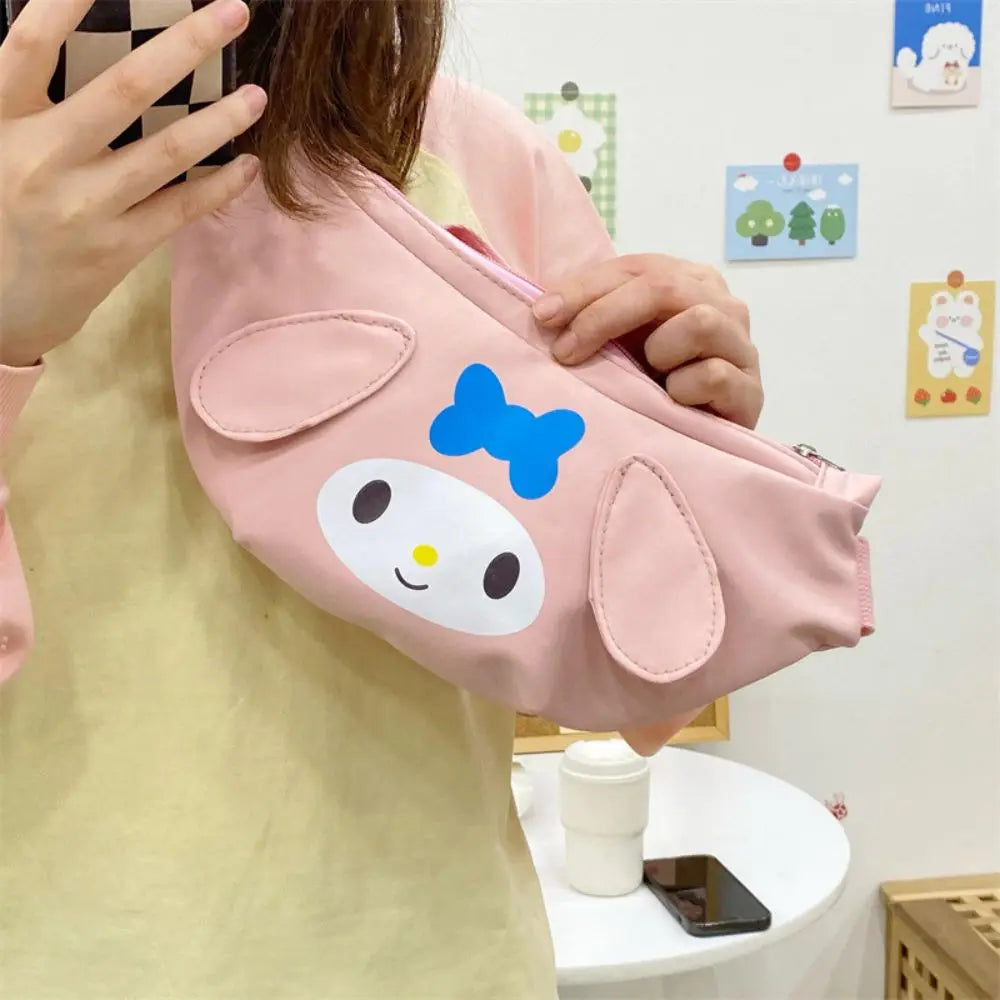 Kawaii Sanrio Shoulder Bag Kuromi My Melody Casual Simple Sling Storage Crossbody Cinnamoroll Chest Bag Women Student Girl Gifts