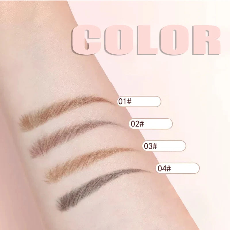 4-Colors Eyebrow Hairline Pencil Natural Wild Eyebrow Velvet Three-dimensional Dye Eyebrow Tatoo Tint Gel Large Brush Head