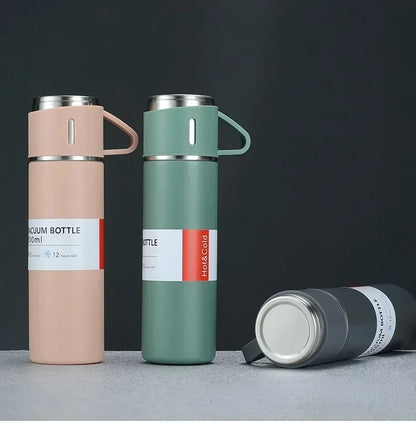 500ML Stainless Steel Vacuum Flask with Business Style Shimmering Design, Coffee Mug Thermos Bottle with Portable Carafe