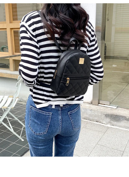 Embroidery small backpack ladies bags Korean version of the girls small schoolbag schoolbag one piece of foreign solid color lov