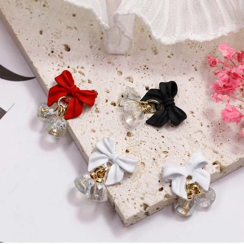 5PCS Luxury Nail Charms Bow Crystal Christmas Bell Pendant Metal Nail Art Decoration Jewelry Accessories Manicure Decor Supplies