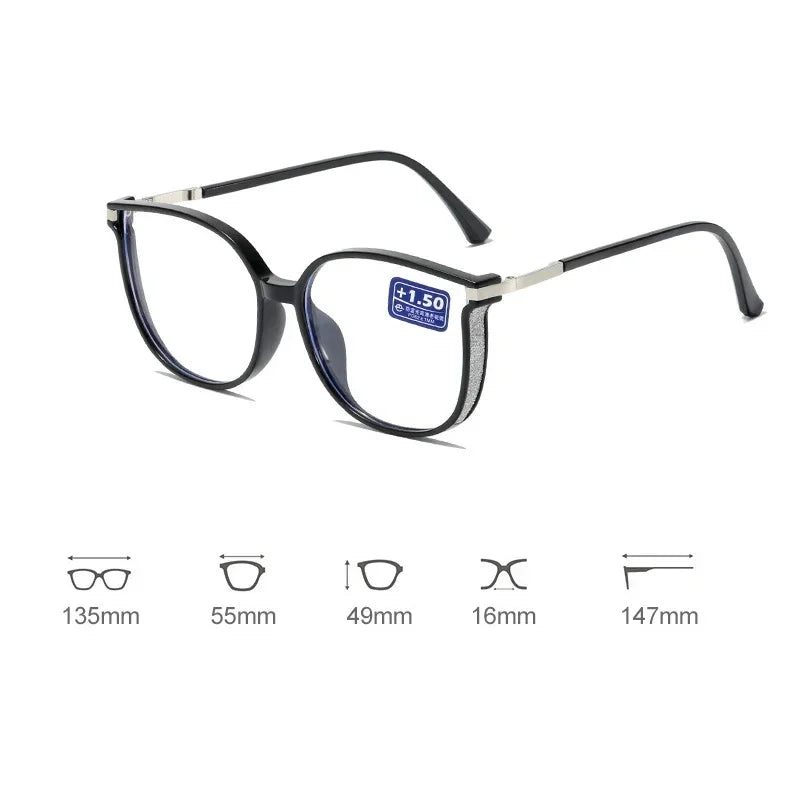 Luxury Far Sight Reading Glasses for Women Blue Light Blocking Computer Eyewear  New Trendy Cat Eye Eyeglasses for Women Men