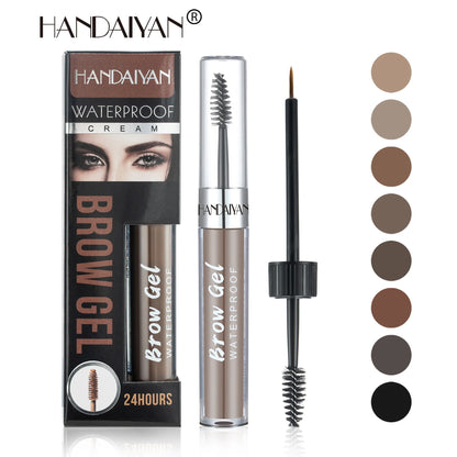 8 Color Liquid Eyebrow Cream Gel Waterproof Not easy to smudge Dyeing Eyebrow Tattoo Tint Double Head With Eyebrow Mascara Brush