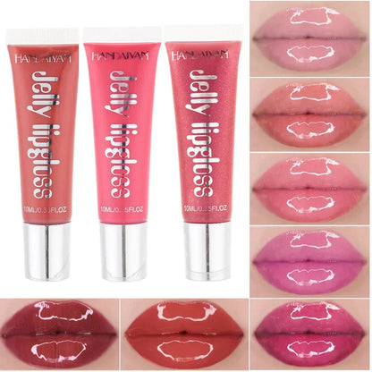 Moisturizing Gloss Plumping Lip Gloss Lip Plumper Makeup Glitter Nutritious Liquid Lipstick Cherry Jelly Oil Clear Lip Gloss