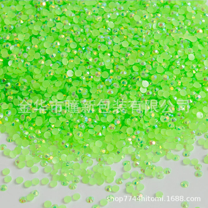 Factory Direct Sales Flats Bottom Resin Diamond Nail Art Diamond Colorful DIY Jelly AB 14 Faceted Fujisaki Diamond Mobile Pho...